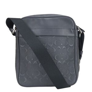 Coach Signature Shoulder Bag F11741 Leather Midnight Navy Black Men's COACH